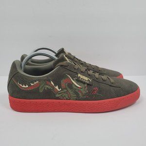 Puma Suede Dragon Edition Men's Green Red Sneakers 368359 01 US Size 9